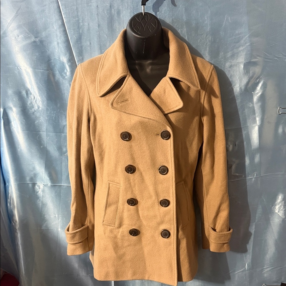 GAP Tan Double-Breasted Pea Coat